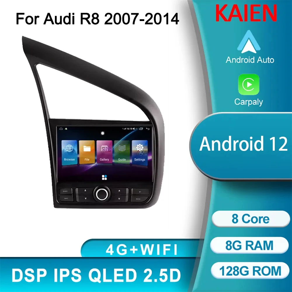 

Автомагнитола KAIEN для Audi R8 2007-2014, Android, GPS-навигация, автомобильное радио, DVD, мультимедийный видеоплеер, стерео, Carplay, 4G, Wi-Fi, Авторадио