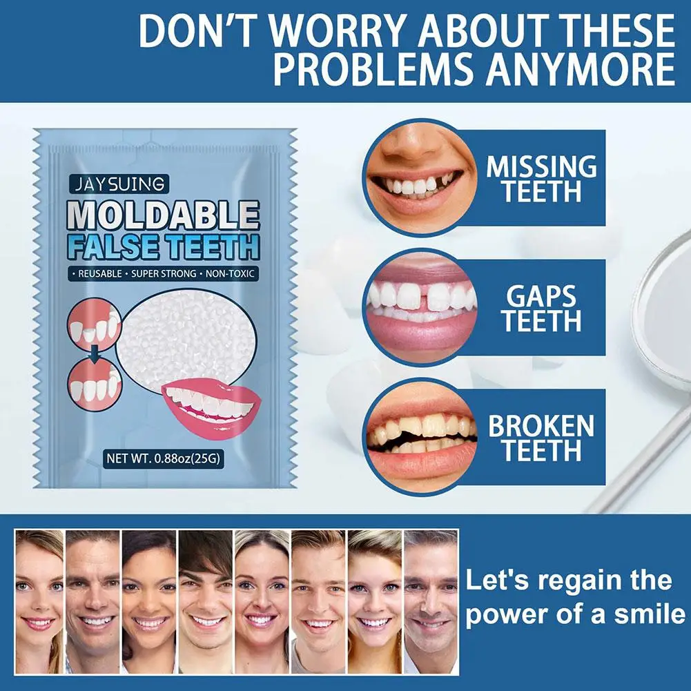 Resin 25g Temporary Tooth Repair Kit Teeth And Gaps False Tooth Adhesive Solid Denture Glue Beauty Teeth Teeth Whitening J4A5
Resin 25g Temporary Tooth Repair Kit Teeth And Gaps False Tooth Adhesive Solid Denture Glue Beauty Teeth Teeth Whitening J4A5