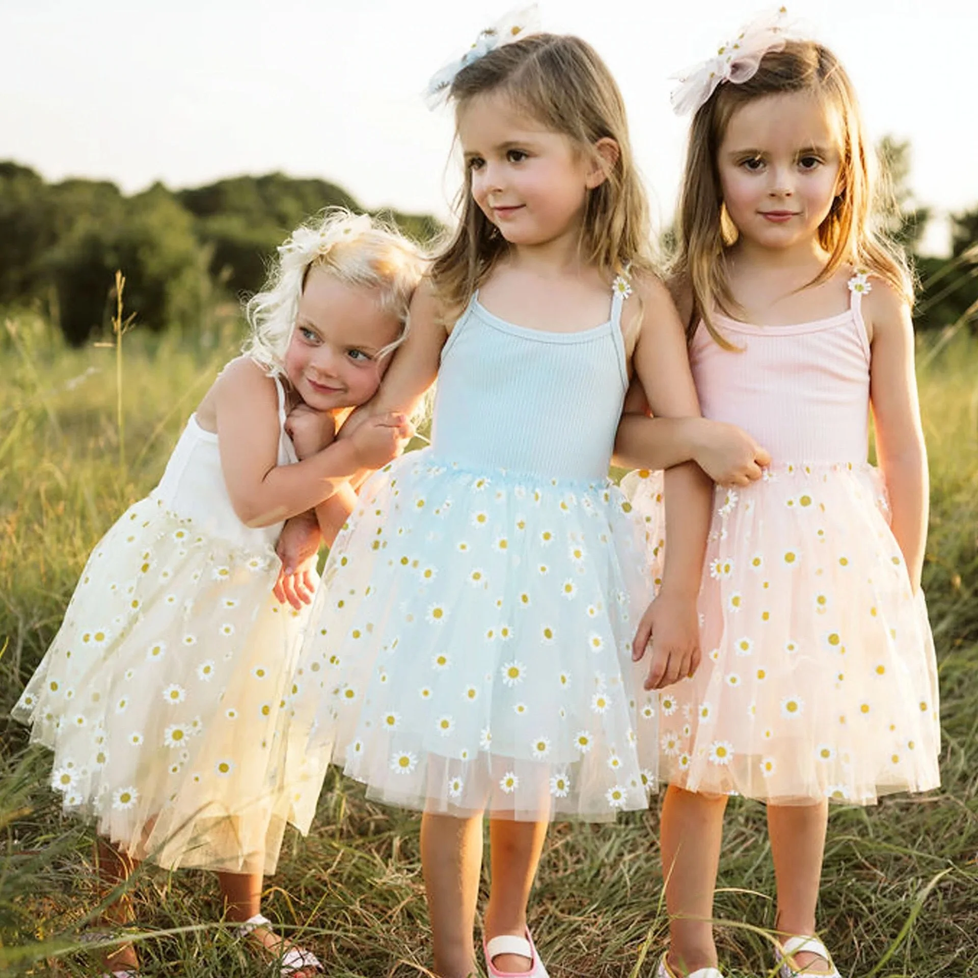 

ma&baby 6M-4Y Toddler Kids Baby Girls Tutu Dress Tulle Party Birthday Daisy Dresses For Girl Summer Sun Beach Holiday Clothing