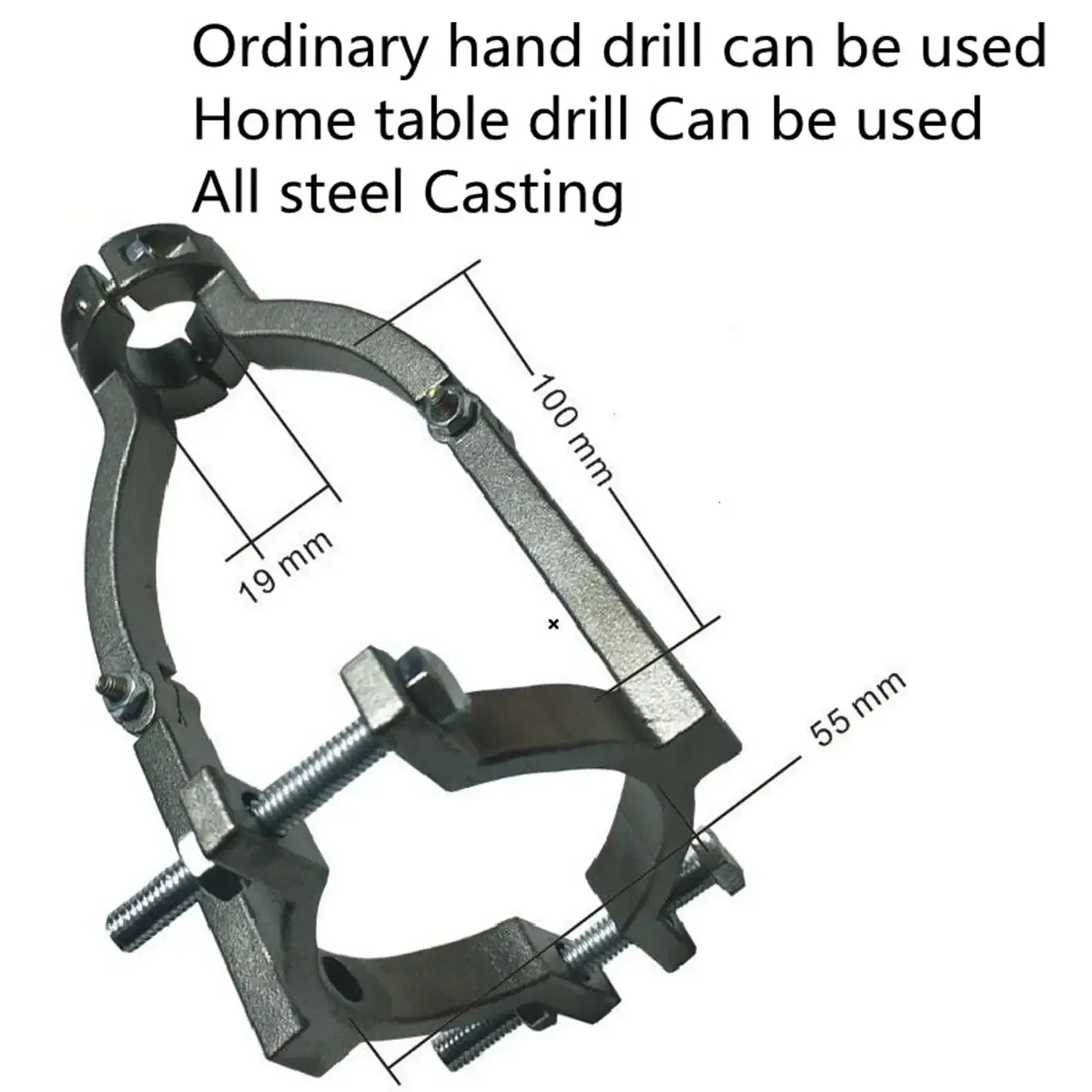 

Hand Drill Hole Fixed Stainless Clamp Holder Bracket Square Attachment Converter Adjustable Steel Machine Accessorie