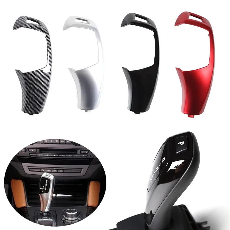 For BMW X5 X6 E70 E71 LHD RHD Gloss Black Auto Gear Shift Lever Knob Cover Replacement Car Carbon Fiber Accessories 2008-2014 
For BMW X5 X6 E70 E71 LHD RHD Gloss Black Auto Gear Shift Lever Knob Cover Replacement Car Carbon Fiber Accessories 2008-2014