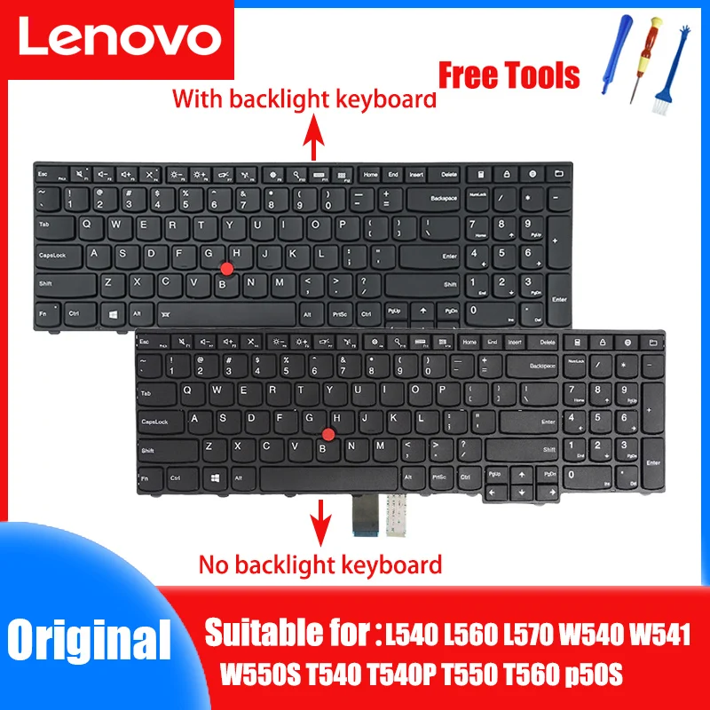Original Lenovo ThinkPad L540 L560 L570 W540 W541 W550S T540 T540P T550 T560 p50S Original backlit notebook US keyboard 04Y2576
Original Lenovo ThinkPad L540 L560 L570 W540 W541 W550S T540 T540P T550 T560 p50S Original backlit notebook US keyboard 04Y2576