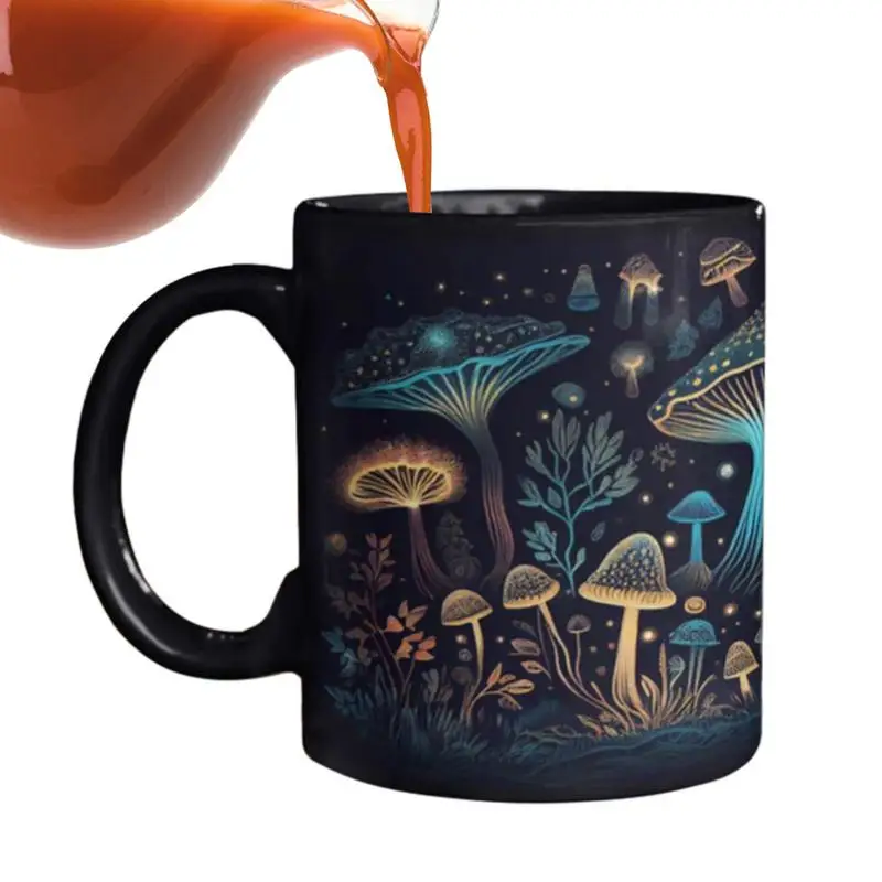 

Чайная кружка в виде грибов, 12 унций, забавная кофейная кружка с меняющим цвет рисунком грибов, новинка, подарки для женщин и мужчин, чайная кружка, молочная чашка
