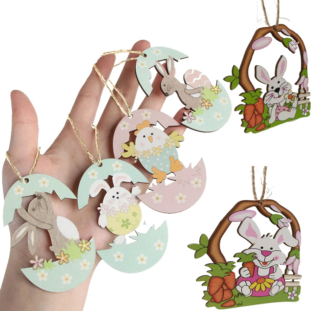 6pcs Spring Easter Bunny Wooden Decoration DIY Cute Chicken Rabbit Eggs Pendant Hanging Ornaments For Home Easter Party Crafts
6pcs Spring Easter Bunny Wooden Decoration DIY Cute Chicken Rabbit Eggs Pendant Hanging Ornaments For Home Easter Party Crafts
