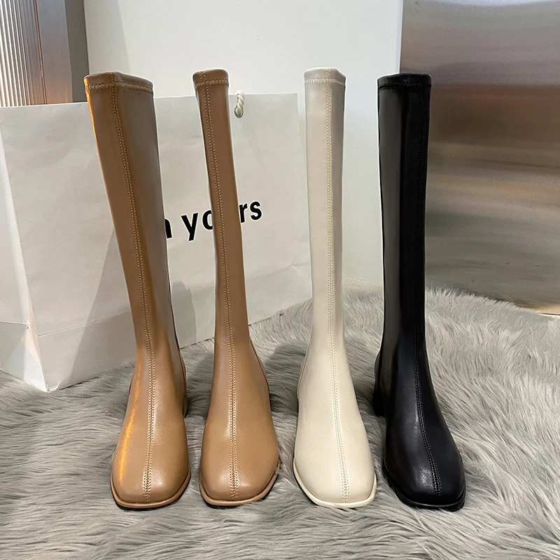 

Net Red But Knee-thin and Thin Boots Women South Korea 2023 New Autumn and Winter Thick and Mid-heeled High-top Knight Boots