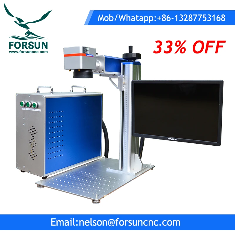 

30% discount! 20w 30w 50w 100w ring engraving machine and metal fiber laser marking machine price with MAX JPT RAYCUS source