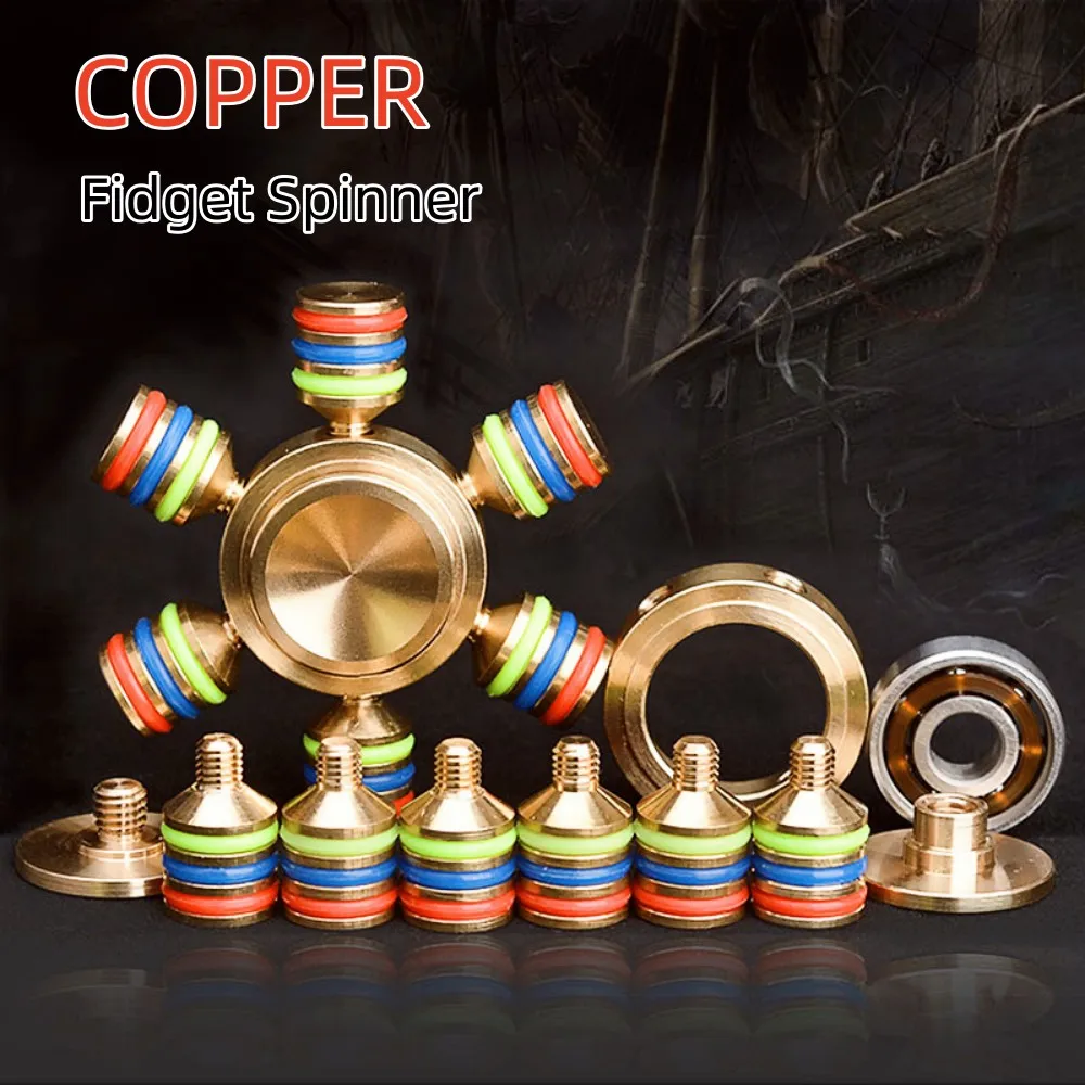 

Copper Fidget Spinner Rainbow EDC Hand Spinner Anti-Anxiety Toy for Spinners Focus Relieves Stress ADHD Brass Finger Spinner Toy