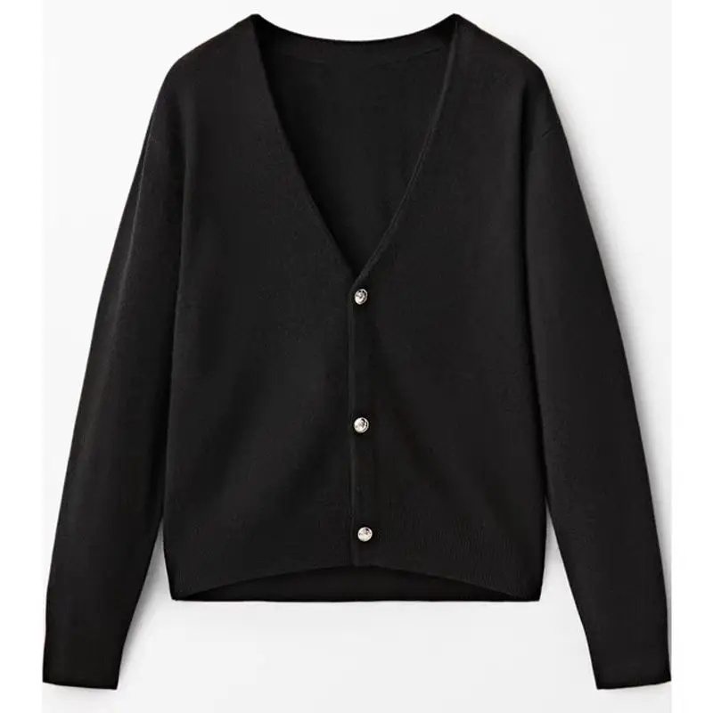 Women 2024 Spring New Fashionable All-match Knitted Long-sleeved Cardigan Chic V-neck Three-button Casual Top Mujer
Women 2024 Spring New Fashionable All-match Knitted Long-sleeved Cardigan Chic V-neck Three-button Casual Top Mujer
