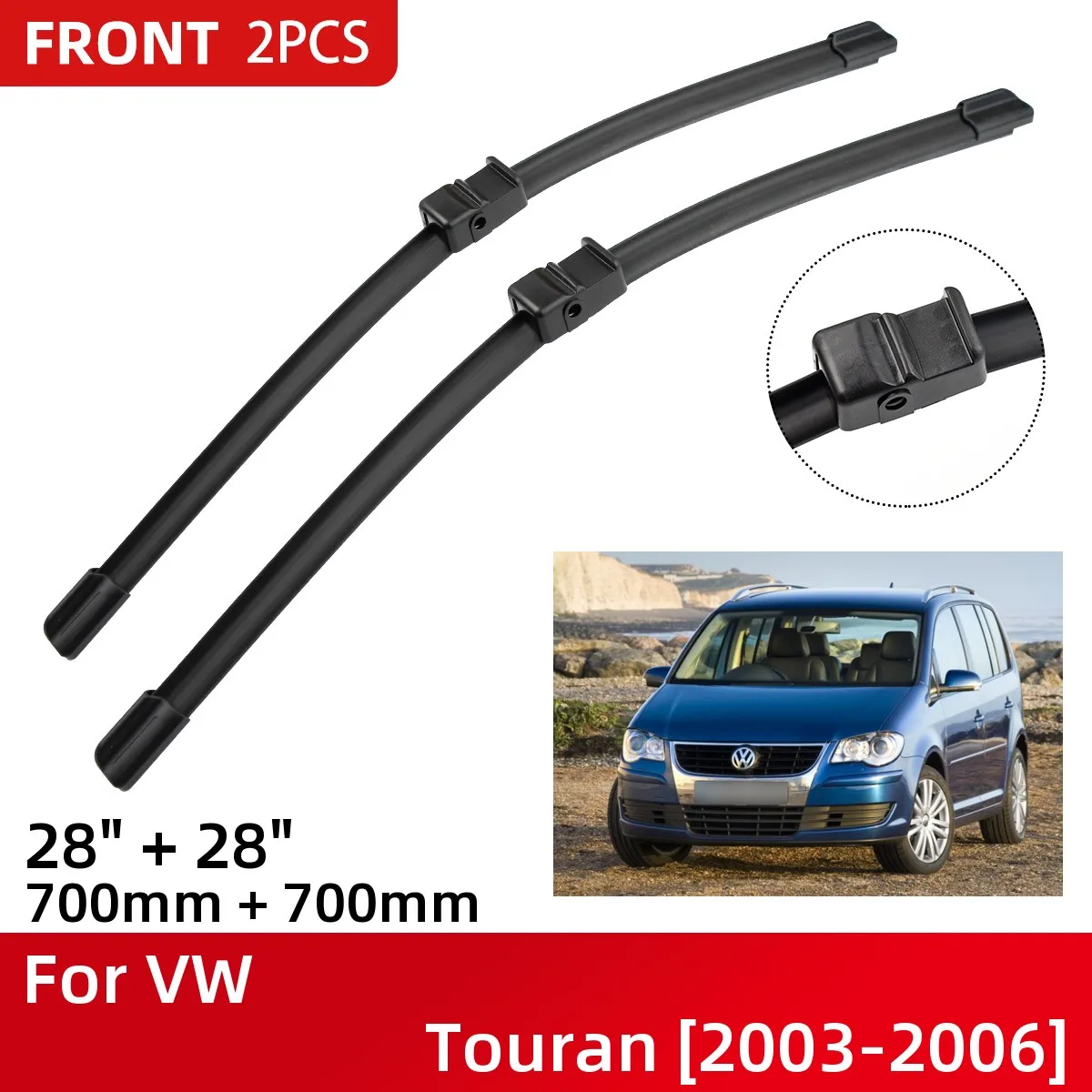 Front Wiper Blades For VW Touran 2003-2006 Windshield Windscreen Window 28"+28" 2003 2004 2005 2006
Front Wiper Blades For VW Touran 2003-2006 Windshield Windscreen Window 28"+28" 2003 2004 2005 2006