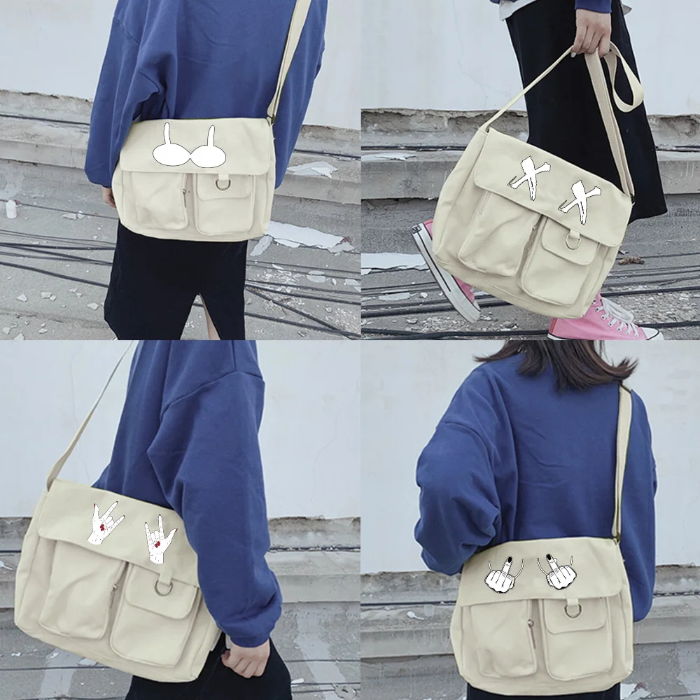 Canvas Messenger Bag Women's Casual Satchel Girls Handbag Shoulder Large Capacity Tote Bag Chest Pattern Shopping Bags
Canvas Messenger Bag Women's Casual Satchel Girls Handbag Shoulder Large Capacity Tote Bag Chest Pattern Shopping Bags