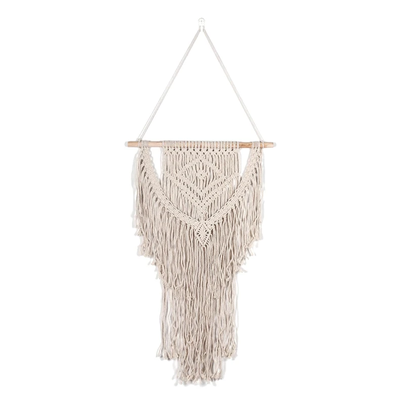 

Macrame Wall Hanging Hand Woven Art Macrame Tapestry With Tassel - Boho Living Room Bedroom Backdrop Decoration