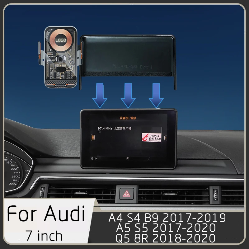 For Audi A4 A5 B9 Q5 8R 2017-2020 Car Mobile Phone Wireless Charger Screen 7 inch Fixed Mobile Phone Induction Bracket Base
For Audi A4 A5 B9 Q5 8R 2017-2020 Car Mobile Phone Wireless Charger Screen 7 inch Fixed Mobile Phone Induction Bracket Base