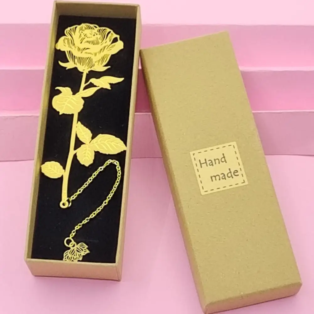1 Set Golden Metal Bookmark Stationery With Gift Box Vintage Golden Rose Bookmarks Rose Leaf Vein Pendant Student
1 Set Golden Metal Bookmark Stationery With Gift Box Vintage Golden Rose Bookmarks Rose Leaf Vein Pendant Student