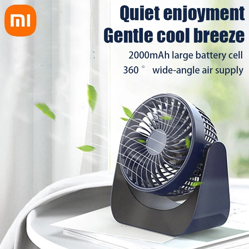 

XIaomi New 5 Inch USB Desktop Fan Rotating Mini Adjustable Portable Electric Fan Summer Mute Air Cooler For Home Office