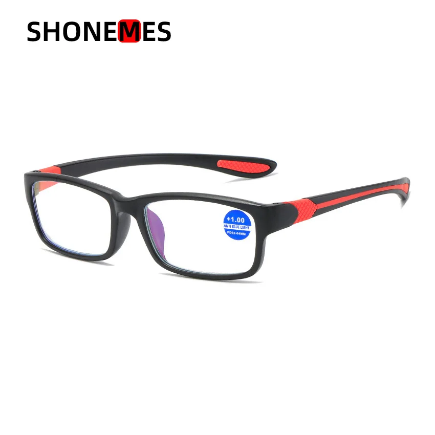 

Мужские и женские очки для чтения ShoneMes, спортивные очки для дальнозоркости с диоптриями + 100, 250, 300, 350, 400, с защитой от синего света, TR90