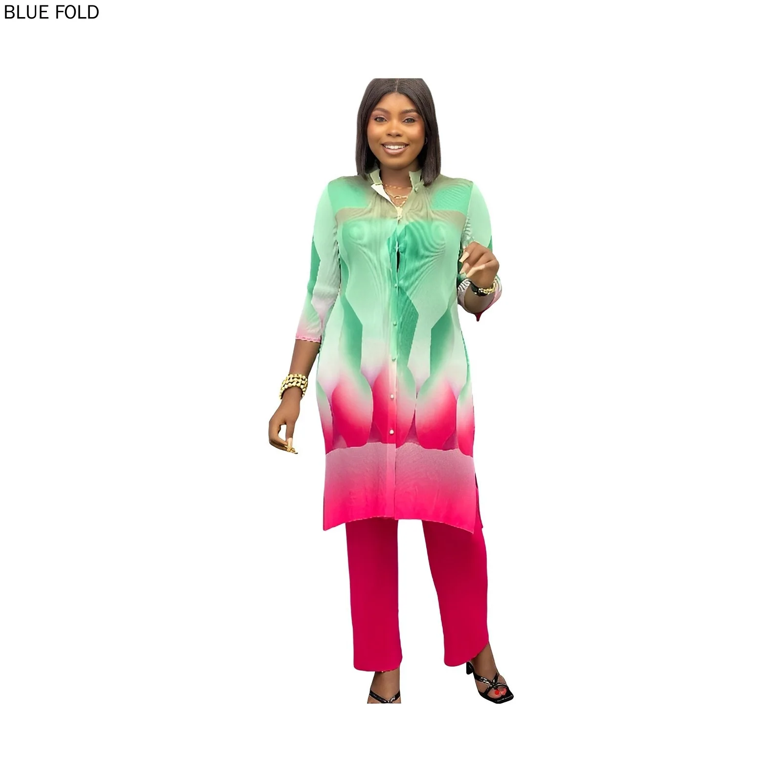 Miyake Pleated Autumn Winter Printed Gradient Long-sleeved Tops and Trousers Fashionable Temperamental Large Size Trousers Set
Miyake Pleated Autumn Winter Printed Gradient Long-sleeved Tops and Trousers Fashionable Temperamental Large Size Trousers Set