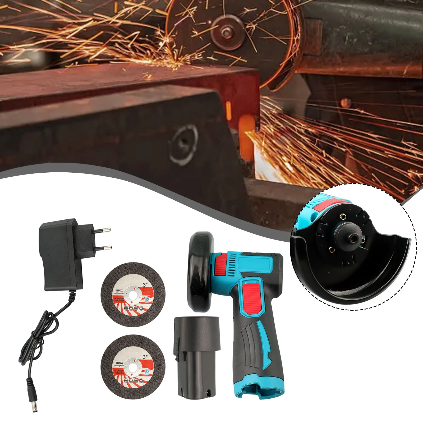 12V Brushless Angle Grinder 19500RPM Rechargeable Grinding Tool Cutting Grinder Workshop Equipment Abrasive Tools Power Tools
12V Brushless Angle Grinder 19500RPM Rechargeable Grinding Tool Cutting Grinder Workshop Equipment Abrasive Tools Power Tools