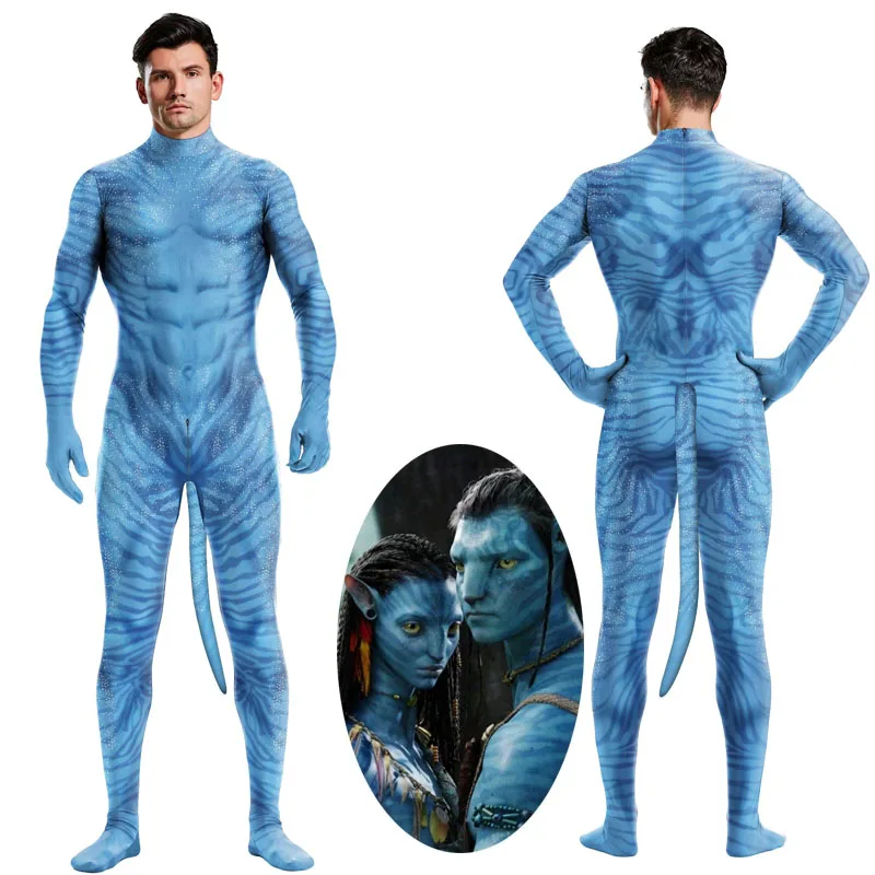 

Movie Avatar 2 Cosplay Costume Carnage Jake Sully Neytiri Zentai Adult Unisex Sexy Jumpsuit Halloween Party Bodysuit