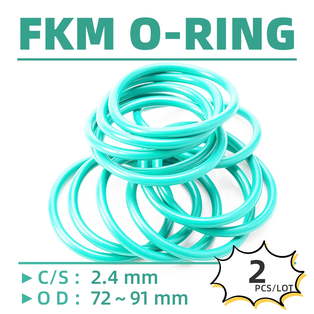 

2PCS/Lot Rubber FKM CS 2.4 mm OD 72/73/74/75/76/77/78/79/80/81/82/83/84/85/86/87/88/89 mm O Ring Gasket Oil Resistant Waterproof