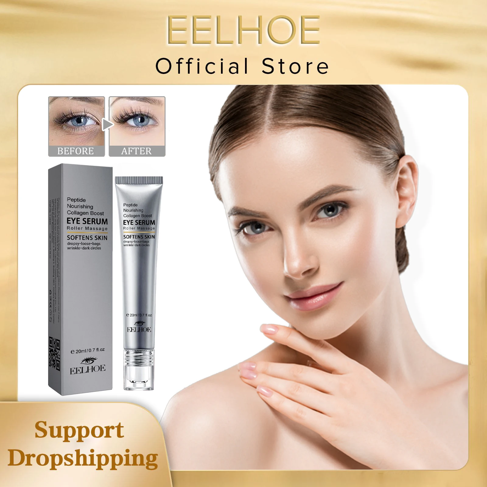 Anti Dark Circles Eye Cream Eye Bags Firmness Lifting Wrinkle Remover Puffiness Treatment Roller Massager Anti Aging Eye Serum
Anti Dark Circles Eye Cream Eye Bags Firmness Lifting Wrinkle Remover Puffiness Treatment Roller Massager Anti Aging Eye Serum