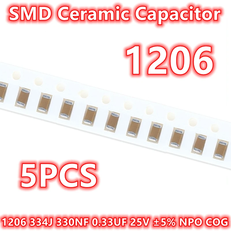 (5 шт.) оригинальный керамический конденсатор 1206 334J 330NF 0,33 UF 25V ± 5% NPO COG SMD IC
(5 шт.) оригинальный керамический конденсатор 1206 334J 330NF 0,33 UF 25V ± 5% NPO COG SMD IC
