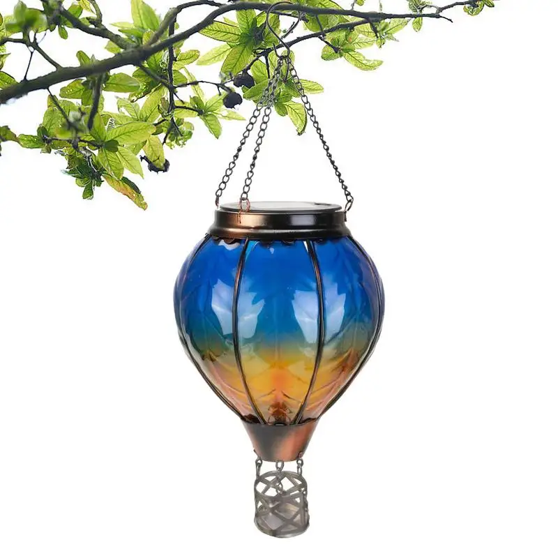 Воздушный шар на солнечной батарее, лампа с мерцающим пламенем, подвесной фонарь, водонепроницаемый декоративный фонарь для наружного украшения сада