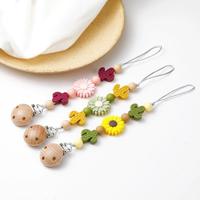 BPA Free Flower Silicone Beads Baby Pacifier Clips Chain Safe Beech Wood Nipple Holder Clip Newborn Soother Chain Teething Toy
BPA Free Flower Silicone Beads Baby Pacifier Clips Chain Safe Beech Wood Nipple Holder Clip Newborn Soother Chain Teething Toy