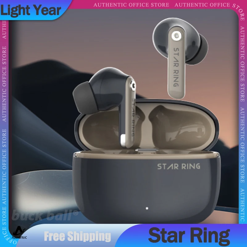 

Light Year Star Ring Earphone Bluetooth Wireless In Ear Headphone ANC HiFi DLC Active Noise Reduction ENC IPX4 Waterproof Earbud