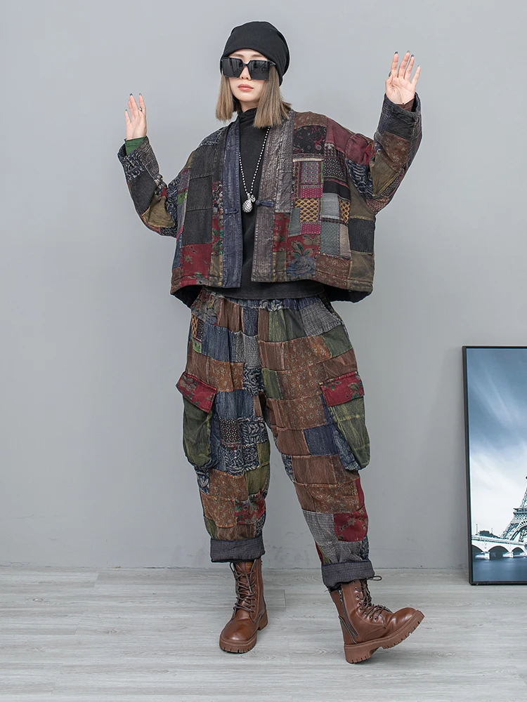 Retro Cotton O-neck Single Breasted Long Sleeved Jacket Casual Elastic Waist Pants Two-piece Suit Women's Fashion Streetwear Set
Retro Cotton O-neck Single Breasted Long Sleeved Jacket Casual Elastic Waist Pants Two-piece Suit Women's Fashion Streetwear Set