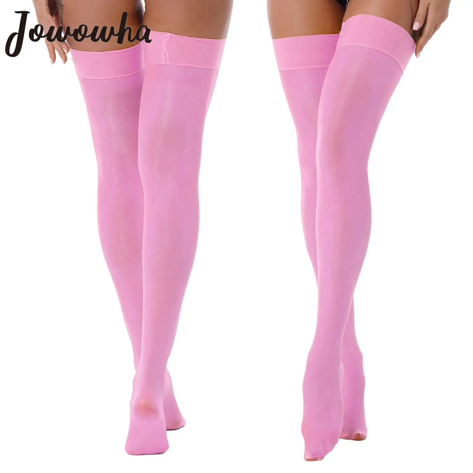 

Womens Glossy See-through Stockings Thin Shiny Sheer Thigh High Socks Cosplay JK Long Sock Sexy Hosiery Party Clubwear Nightwear