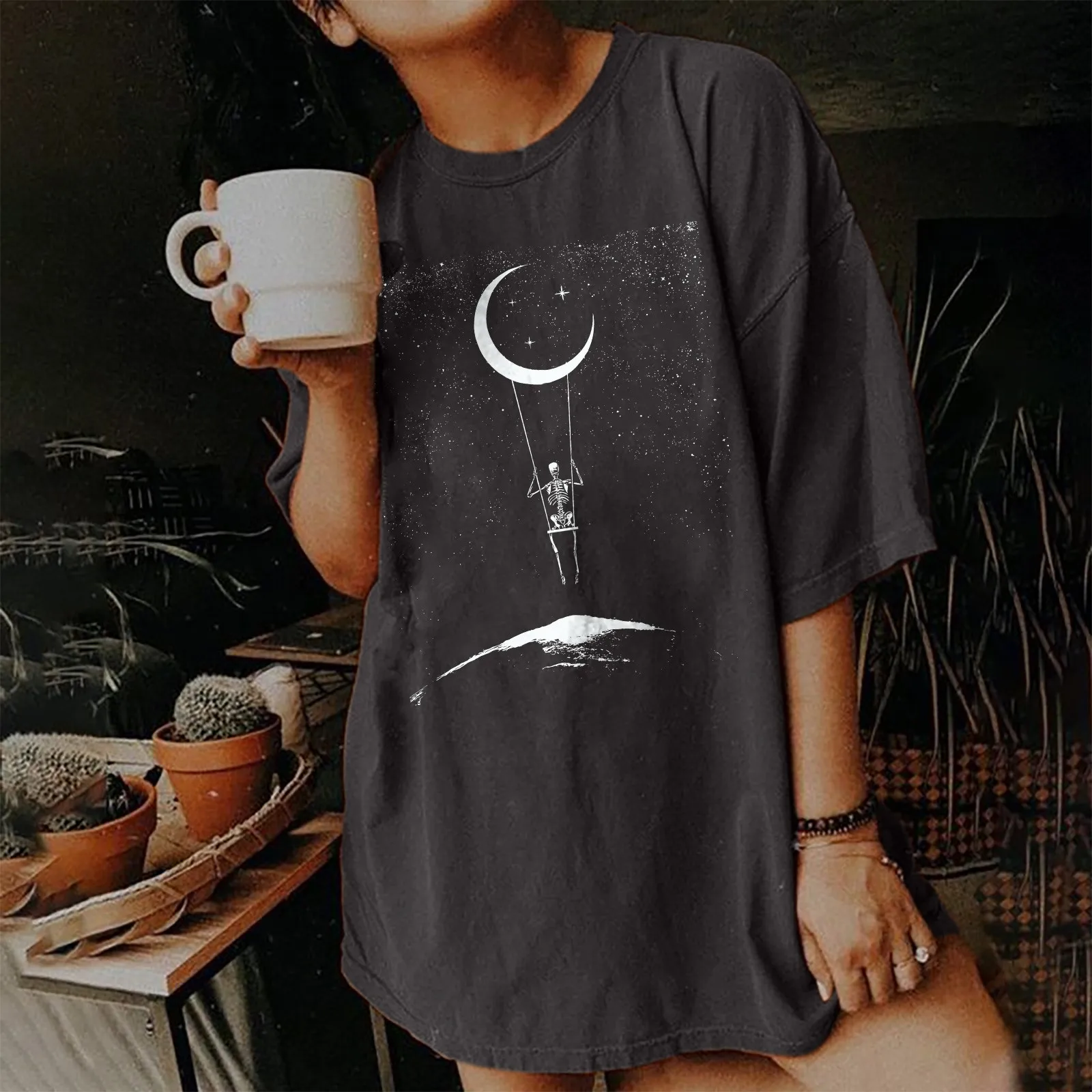 Seeyoushy Funny Skulls Print Women T Shirt Round Neck Summer Loose Vintage T-shirt Casual Drop Shoulder Short Sleeve Tees Tops
Seeyoushy Funny Skulls Print Women T Shirt Round Neck Summer Loose Vintage T-shirt Casual Drop Shoulder Short Sleeve Tees Tops