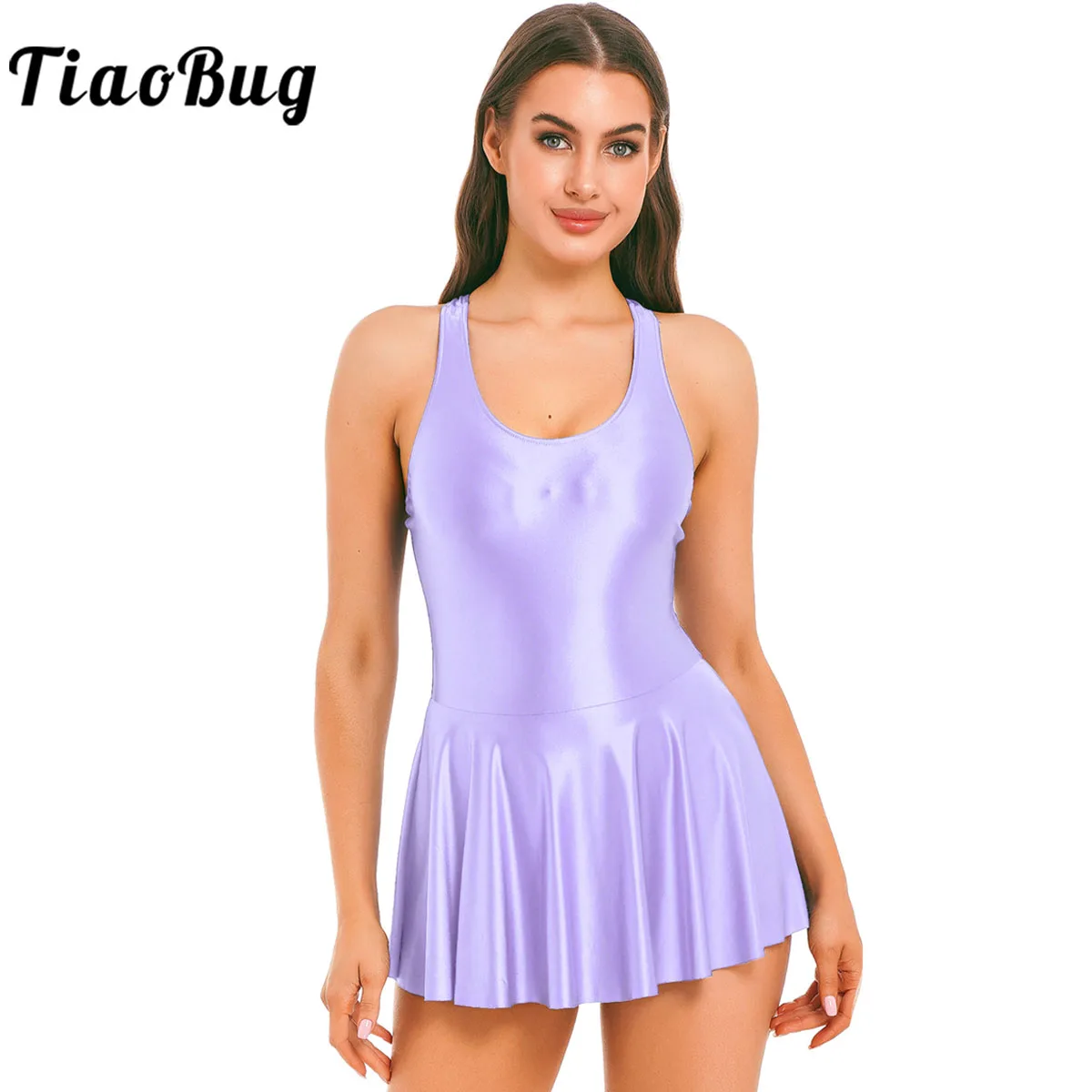 Women's Glossy Ruffled Pleated Dress Solid Color Smooth Stretchy Tank Dress Sports Yoga Skirted Leotards Dance Dress Ballet Tutu
Women's Glossy Ruffled Pleated Dress Solid Color Smooth Stretchy Tank Dress Sports Yoga Skirted Leotards Dance Dress Ballet Tutu