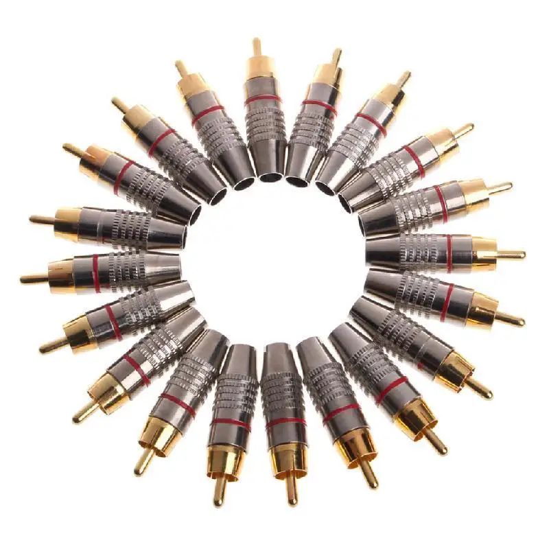 10 Pcs RCA Male Plug Audio Video Cable Speaker Connector Lockable Adjustable Gold-Plate Audio Plug Rca Male Plug 45mm
10 Pcs RCA Male Plug Audio Video Cable Speaker Connector Lockable Adjustable Gold-Plate Audio Plug Rca Male Plug 45mm