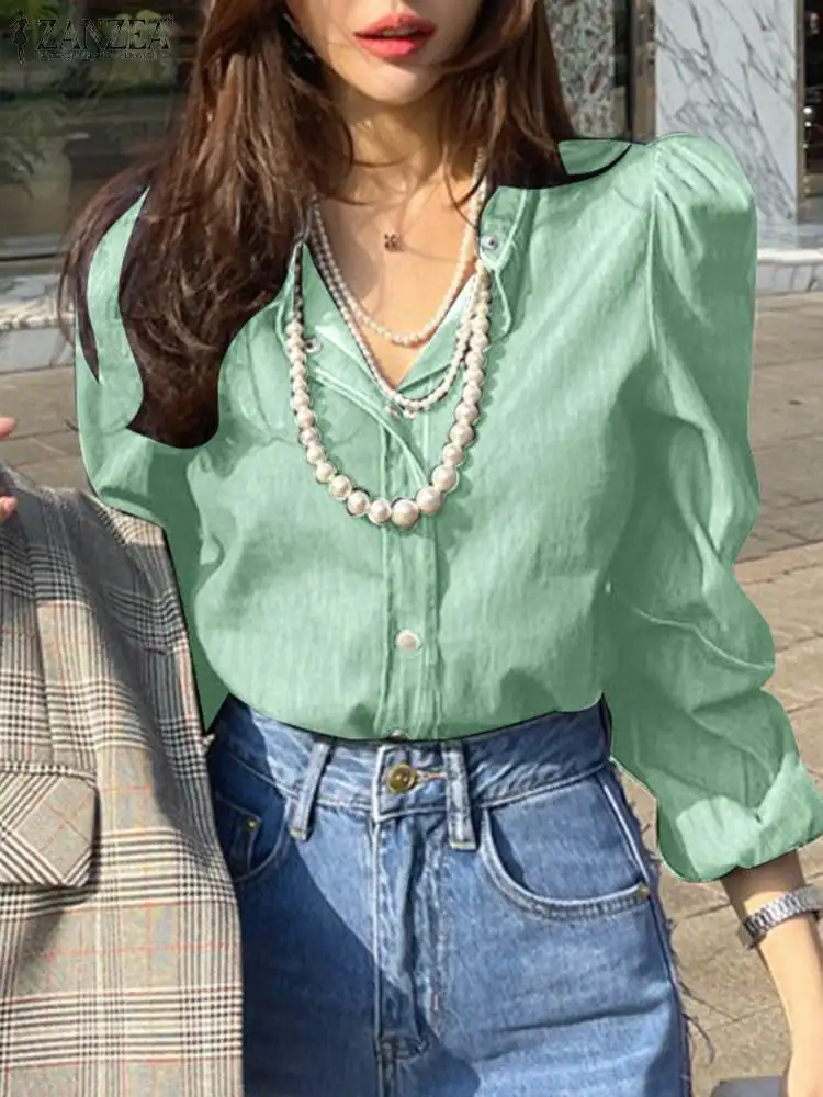 Блузка ZANZEA женская с длинными рукавами-фонариками, повседневная
Блузка ZANZEA женская с длинными рукавами-фонариками, повседневная