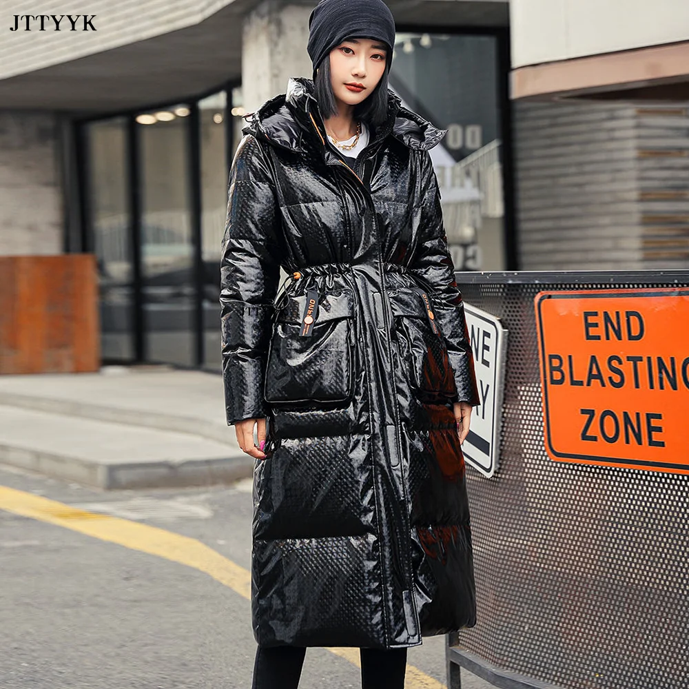 Winter Snow Clothing Duck Down Coat Women Long Hooded Waterproof Overcoat Thick Loose Outerwear Warm Black Puffer Jacket Parkas
Winter Snow Clothing Duck Down Coat Women Long Hooded Waterproof Overcoat Thick Loose Outerwear Warm Black Puffer Jacket Parkas