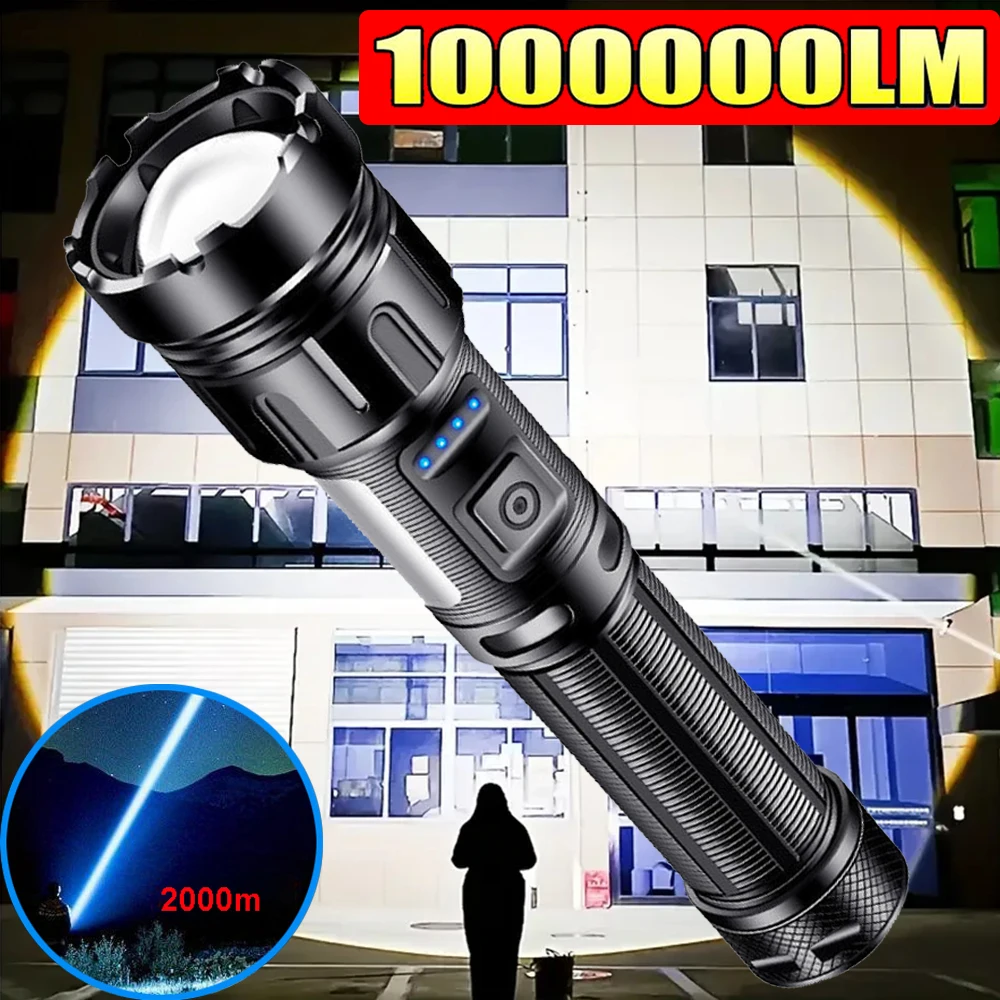 

Most Powerful LED Flashlight USB Rechargeable High Power Flashlights Super Bright Torch Light For Camping Outdoor