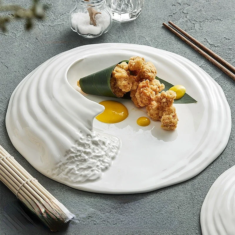 

Креативная стереоскопическая керамическая посуда Hailang, специальная форма для Западной пищи, плоская тарелка, Высококачественная холодная посуда, набор в отеле