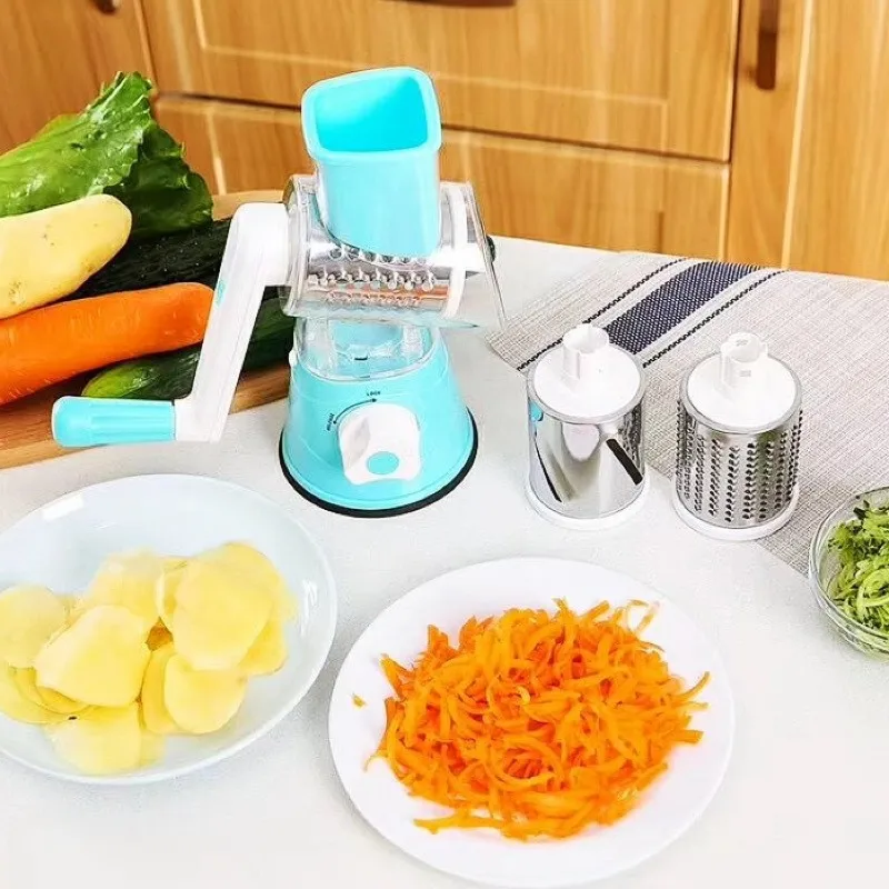 Multifunctional Hand-rock Drum Potato Machine Household Kitchen Shredder Grater Vegetable Cutter Machine Hand-shake Machine 
Multifunctional Hand-rock Drum Potato Machine Household Kitchen Shredder Grater Vegetable Cutter Machine Hand-shake Machine