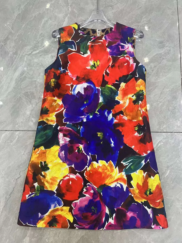 Spring Summer Fashion Tank Dress Women O-Neck Classic Flower Printing Mini Vestidos Beach Holiday Lady
Spring Summer Fashion Tank Dress Women O-Neck Classic Flower Printing Mini Vestidos Beach Holiday Lady