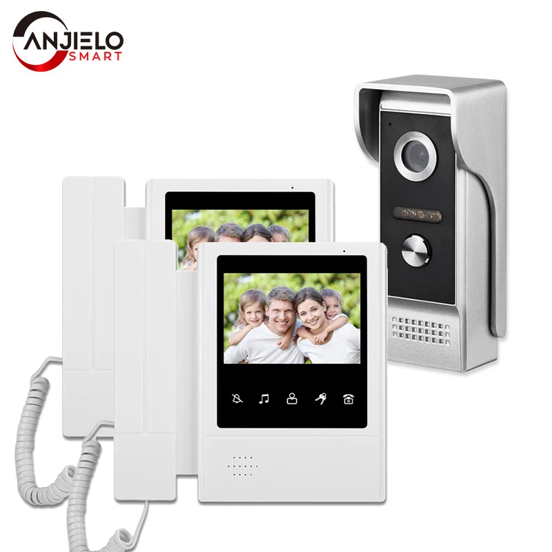 

4.3 Inch Doorbell Video Camera Wired 4 wire setup Touch Monitor Intercom Waterproof IR Night 700TVL Vision For Home Surveillance