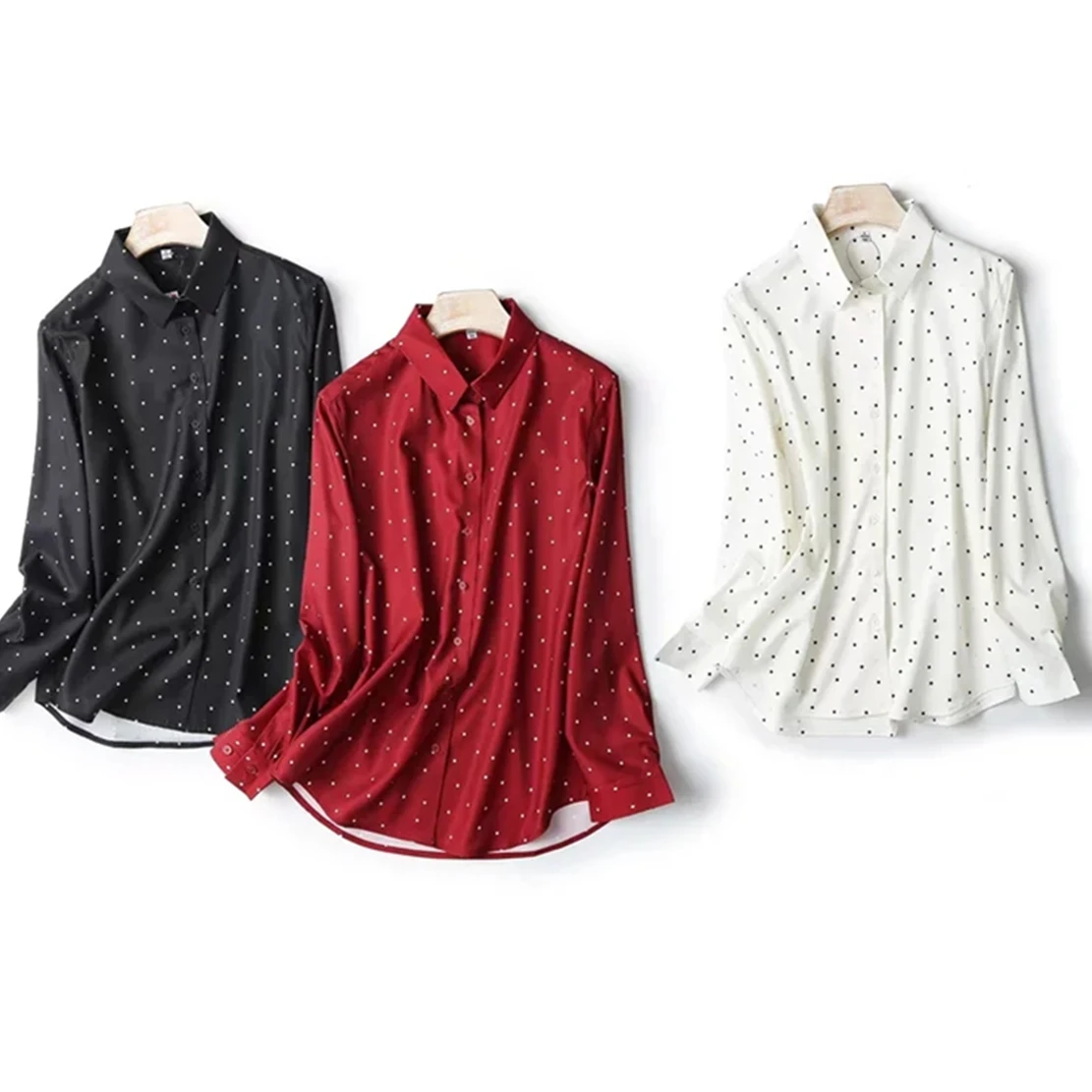 Withered England Style Fashion Office Lady Polka Dot Print Casual Shirt Long Sleeve Loose Blouse Women Tops
Withered England Style Fashion Office Lady Polka Dot Print Casual Shirt Long Sleeve Loose Blouse Women Tops