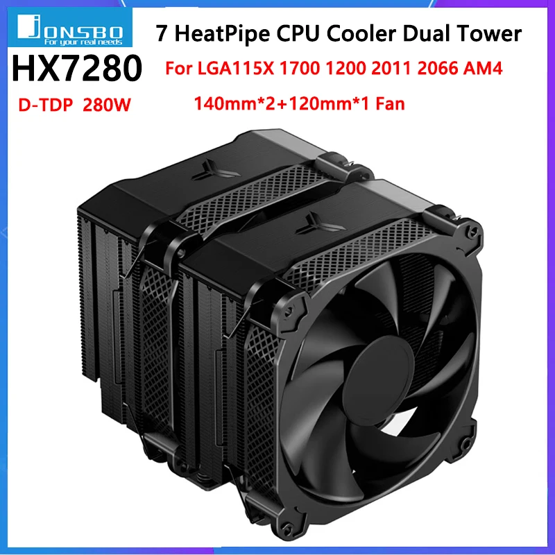 JONSBO HX7280 7 HeatPipe CPU Cooler Dual Tower Air Cooler Radiator 14CM Quiet Fan For LGA115X 1700 1200 2011 2066 AM4
JONSBO HX7280 7 HeatPipe CPU Cooler Dual Tower Air Cooler Radiator 14CM Quiet Fan For LGA115X 1700 1200 2011 2066 AM4