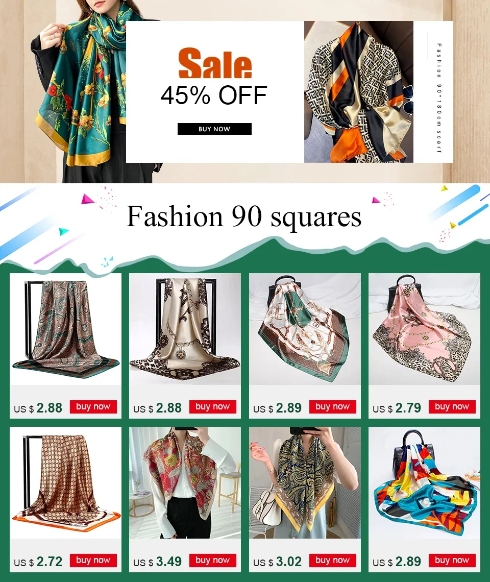 Luxury Brand Silk Scarf Women Satin Solid color Hijab Scarves Muslim Pareo Bandana Female Shawl Wrap Headband 90*90cm 2035 1 S94fcf4031cd848e9a1724d068be96847f