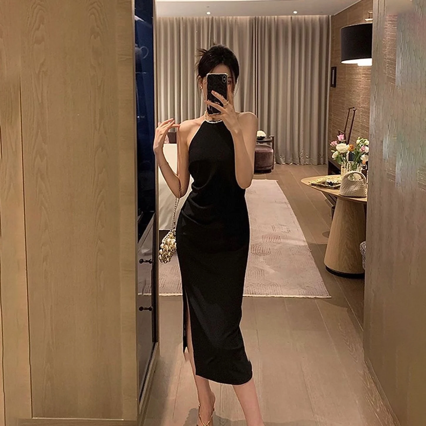 OEING Halter Korea Garden Evening Dresses Sheath Black Sleeveless Formal 프롬드레스 Ankle Length Elegant Prom Gowns Party Women Bride
OEING Halter Korea Garden Evening Dresses Sheath Black Sleeveless Formal 프롬드레스 Ankle Length Elegant Prom Gowns Party Women Bride