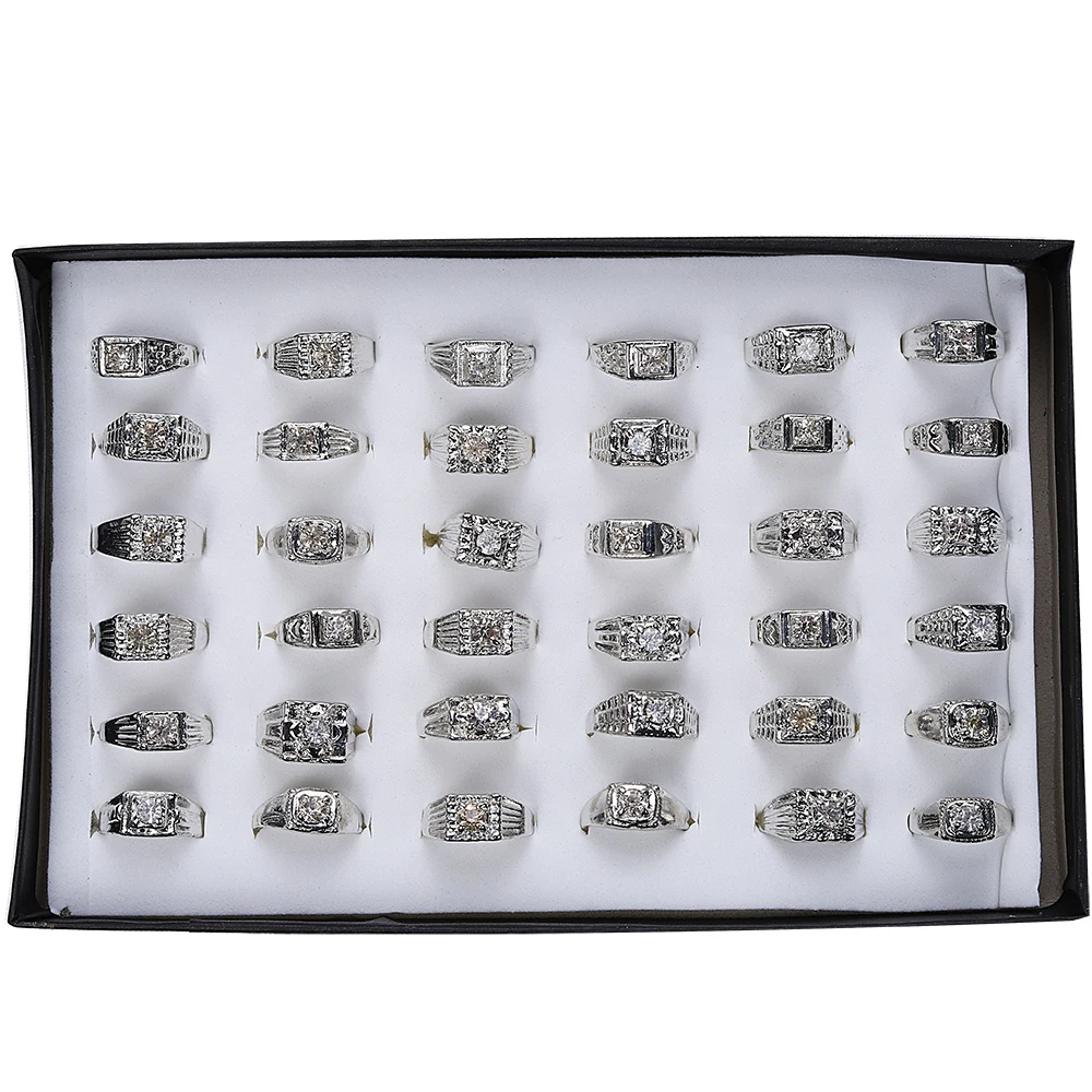 

QianBei Бесплатная доставка, 50 шт./комплект, высококачественное кольцо, мужское серебряное кольцо, эритробокс в комплекте