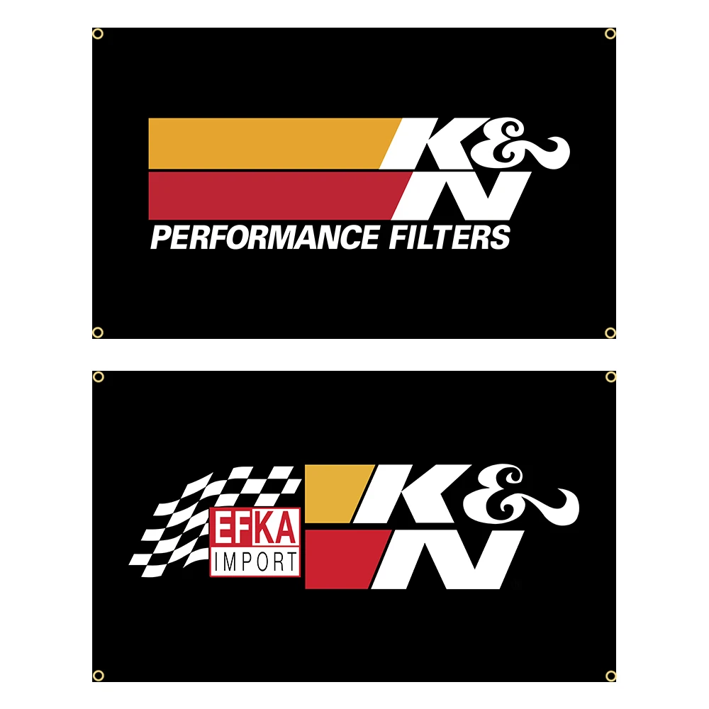 

90x150cm K&Ns Filters Flag Polyester Printed Racing Car Banner Garage or Outdoor For Decoration Tapestry