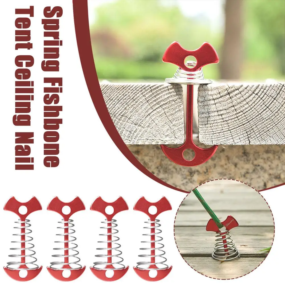 Spring Fishbone Deck Pegs Tent Stakes Awning Wind Rope Fixed Outdoor Hooks Camping Buckle Nails With Deck Tent Carabiner Z4H1
Spring Fishbone Deck Pegs Tent Stakes Awning Wind Rope Fixed Outdoor Hooks Camping Buckle Nails With Deck Tent Carabiner Z4H1