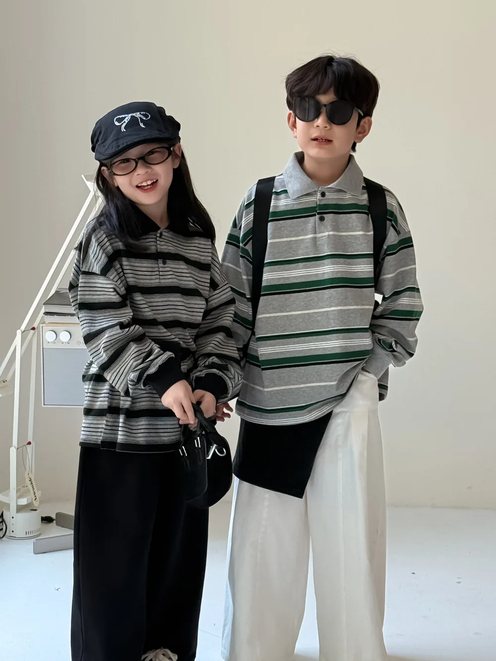 2025 Autumn New Children Long Sleeve T Shirts Cotton Boys Loose Striped Polo Shirts Girls Lapel Casual Bottoming Tops Clothes 15 S9502bc912df048c896440a7fea488761H