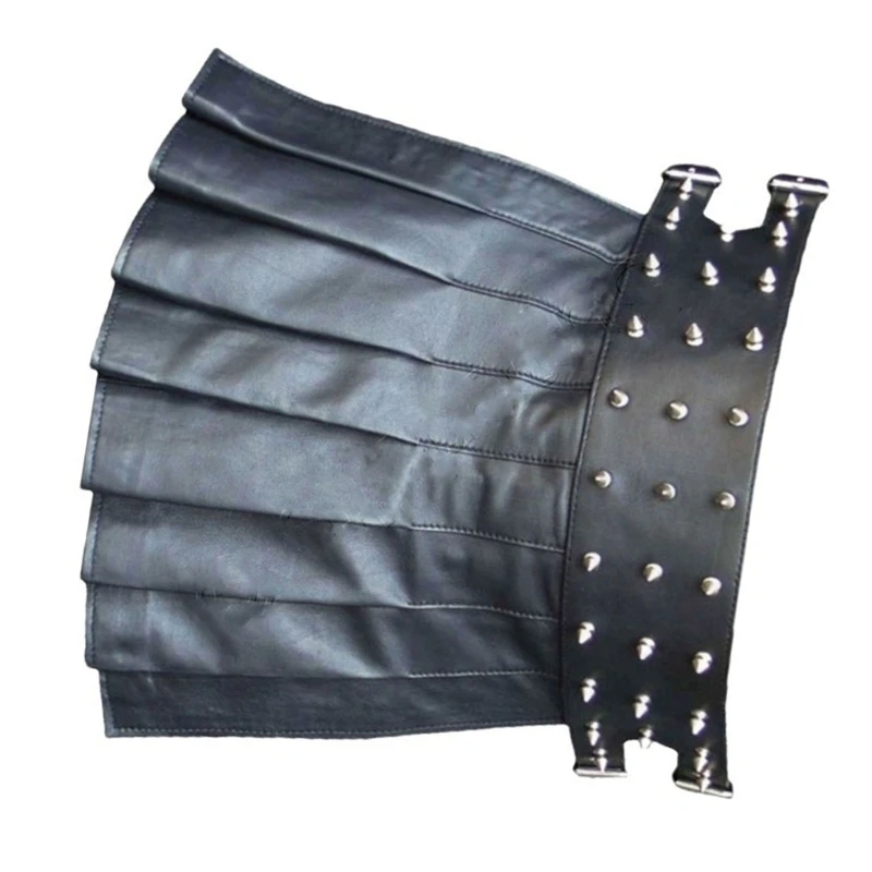 

Man Roman Gladiators Kilts Skirt Armours Pu Leather Skirt LARP Cosplays Costume for Halloween Party