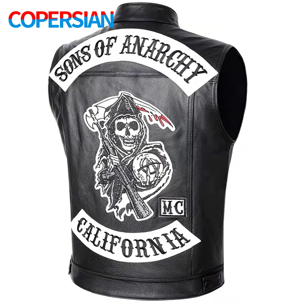 Men's Motorcycle Classic Leather Vest 100% Cowhide Stand Collar Casual Leather Lacket Cool Punk Men's Vest MOTO&Biker
Men's Motorcycle Classic Leather Vest 100% Cowhide Stand Collar Casual Leather Lacket Cool Punk Men's Vest MOTO&Biker